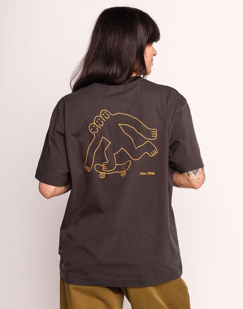 OLOW Cruising T-Shirt in Dunkelgrau – alternative Damen Rückansicht